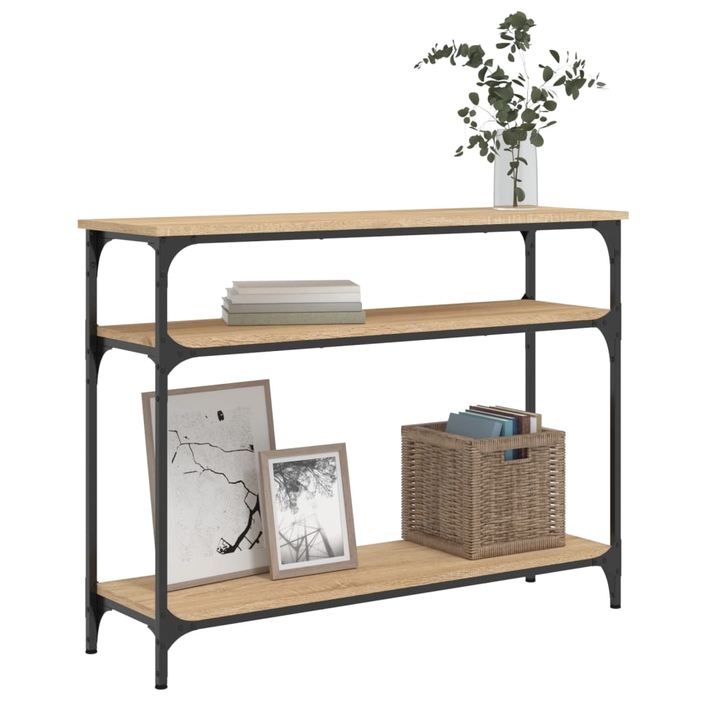 Table console chêne sonoma 100x29x75 cm bois d'ingénierie - XIOS