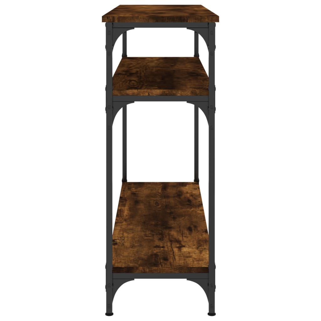 Table console chêne fumé 100x29x75 cm bois d'ingénierie - XIOS