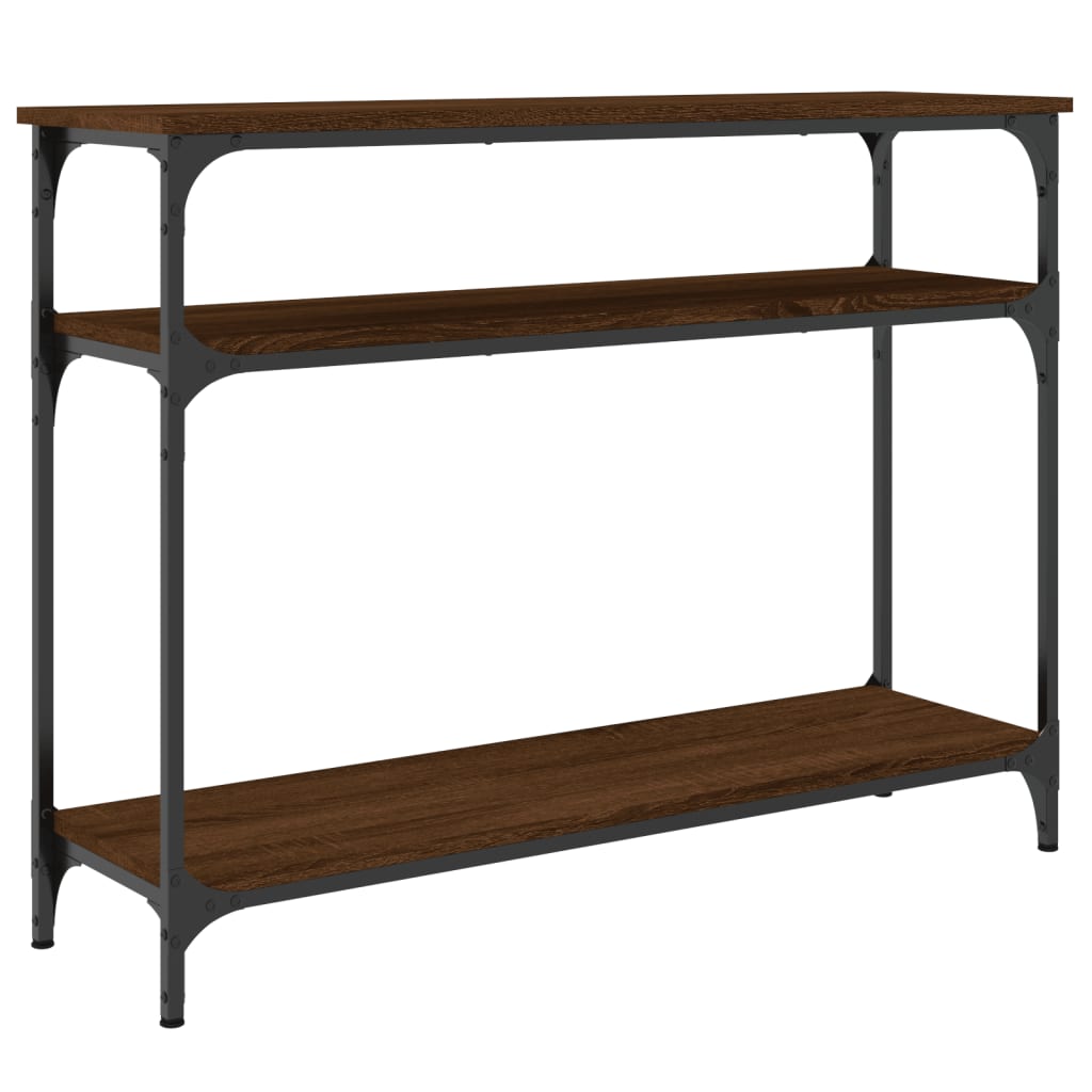 Table console chêne marron 100x29x75 cm bois d'ingénierie - XIOS