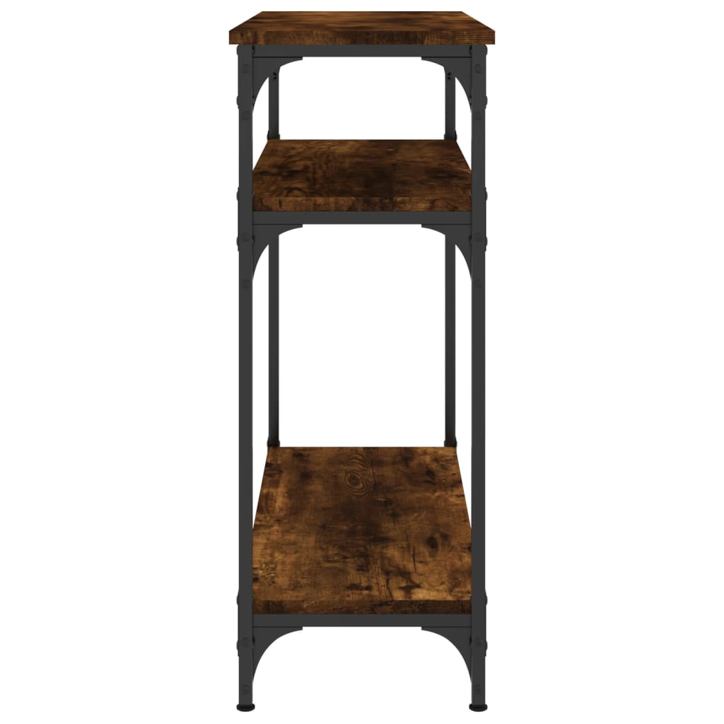 Table console chêne fumé 75x29x75 cm bois d'ingénierie - XIOS