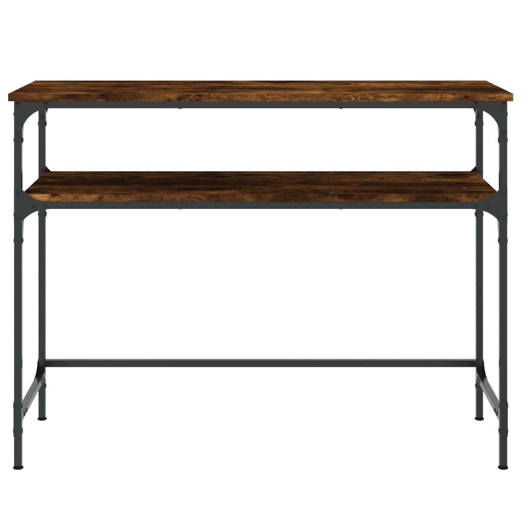Table console chêne fumé 100x35,5x75 cm bois d'ingénierie - XIOS
