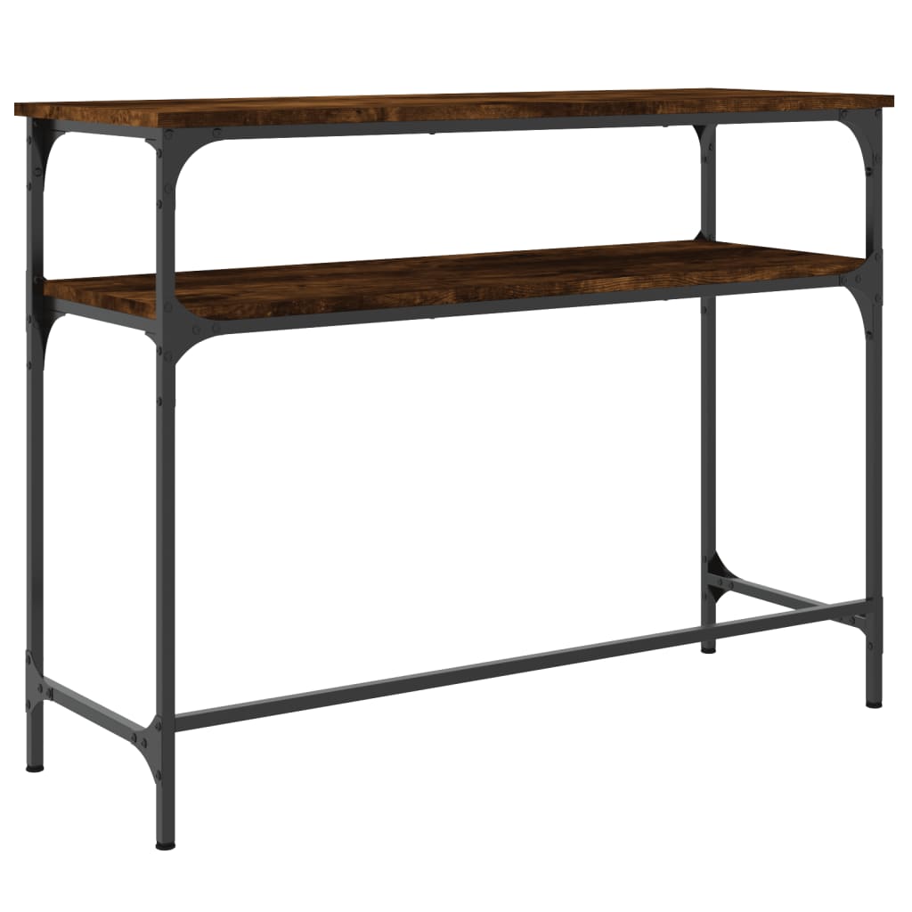 Table console chêne fumé 100x35,5x75 cm bois d'ingénierie - XIOS