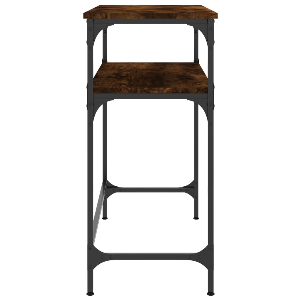 Table console chêne fumé 75x35,5x75 cm bois d'ingénierie - XIOS