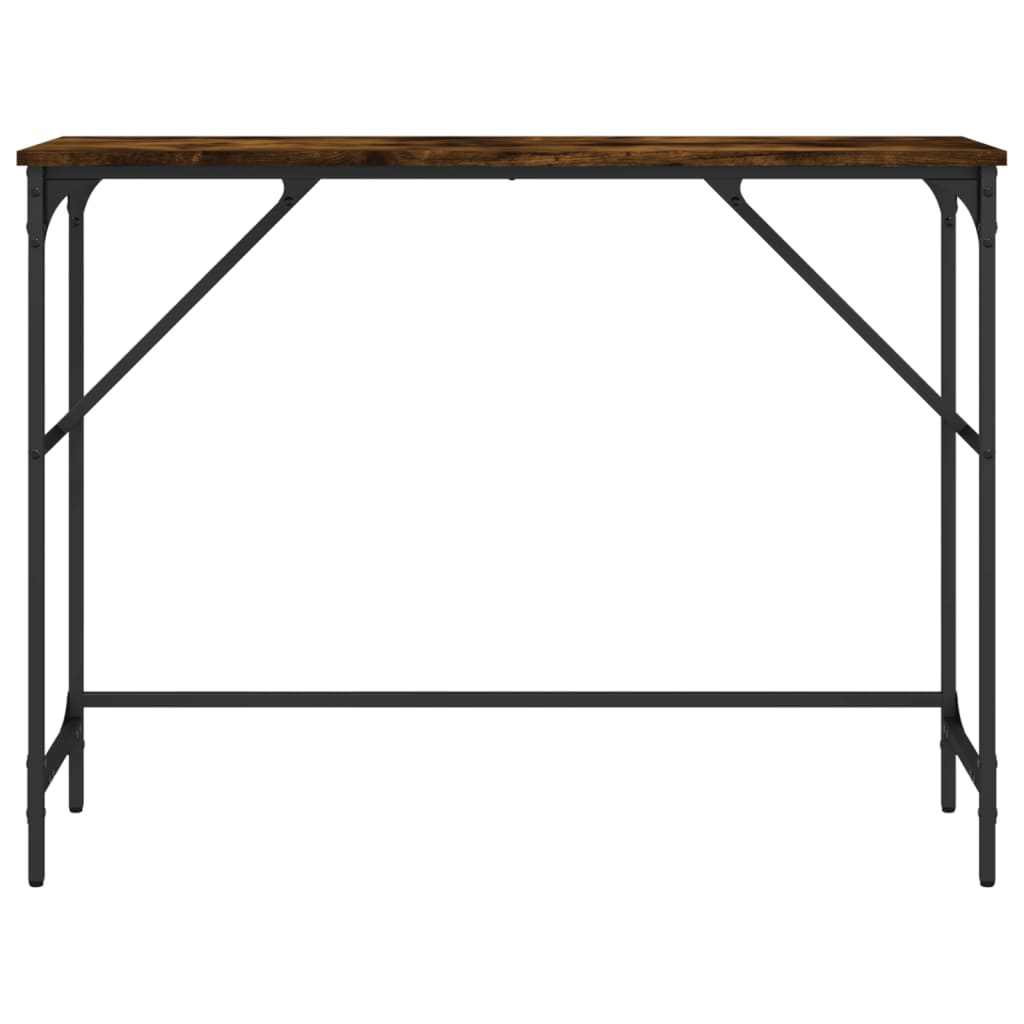 Table console chêne fumé 100x32x75 cm bois d'ingénierie - XIOS