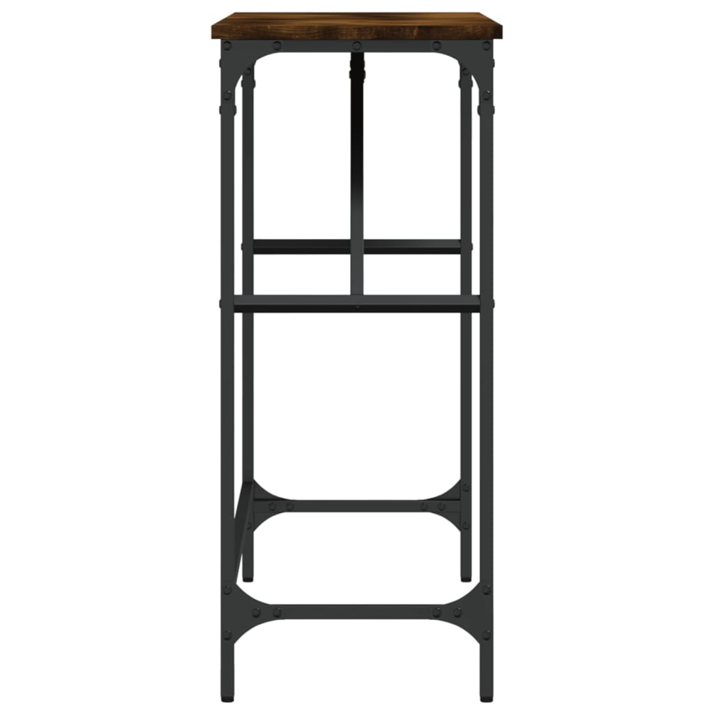 Table console chêne fumé 100x32x75 cm bois d'ingénierie - XIOS