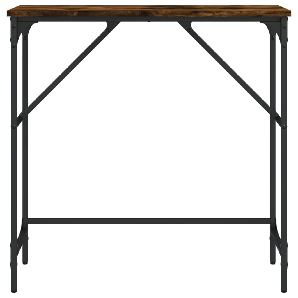 Table console chêne fumé 75x32x75 cm bois d'ingénierie - XIOS