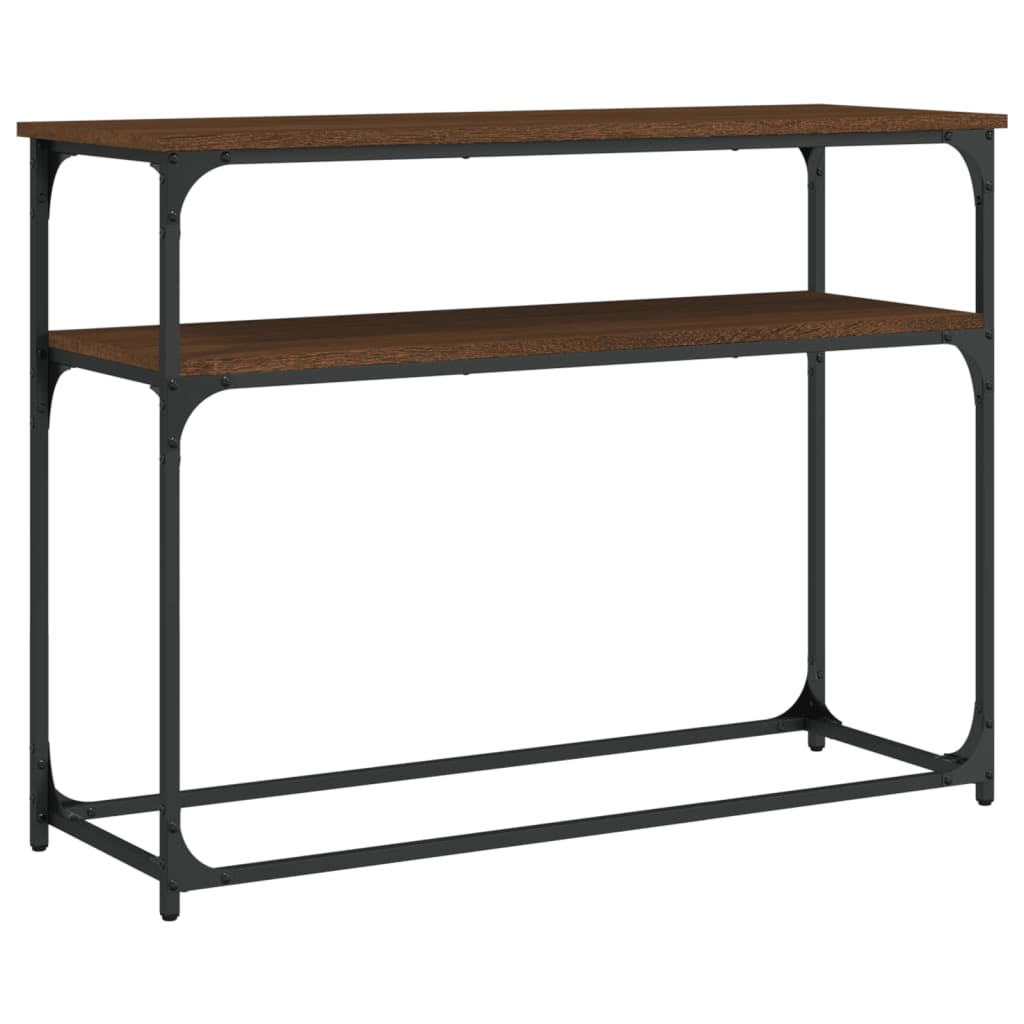 Table console chêne marron 100x35,5x75 cm bois d'ingénierie - XIOS