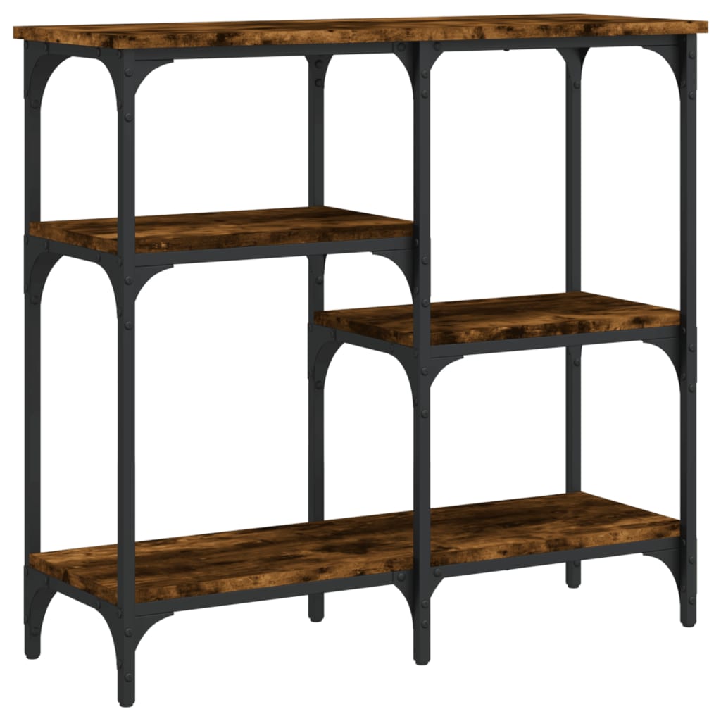 Table console chêne fumé 80x29x75 cm bois d'ingénierie - XIOS