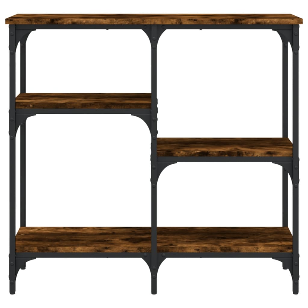 Table console chêne fumé 80x29x75 cm bois d'ingénierie - XIOS