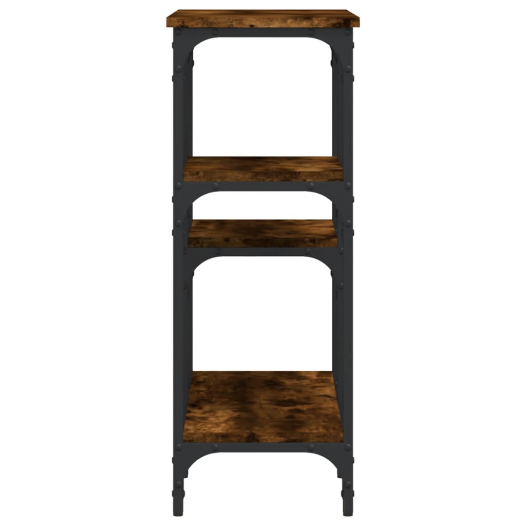 Table console chêne fumé 80x29x75 cm bois d'ingénierie - XIOS