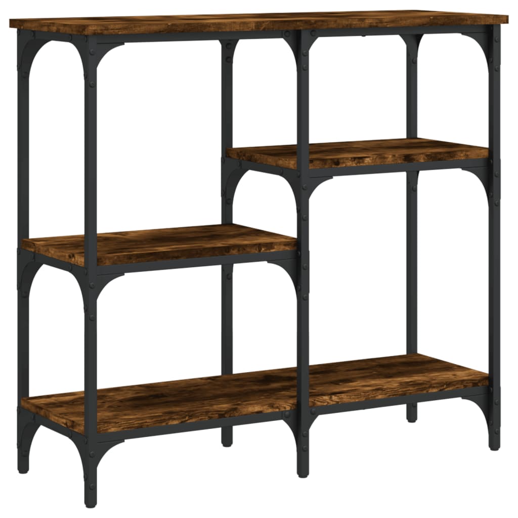 Table console chêne fumé 80x29x75 cm bois d'ingénierie - XIOS