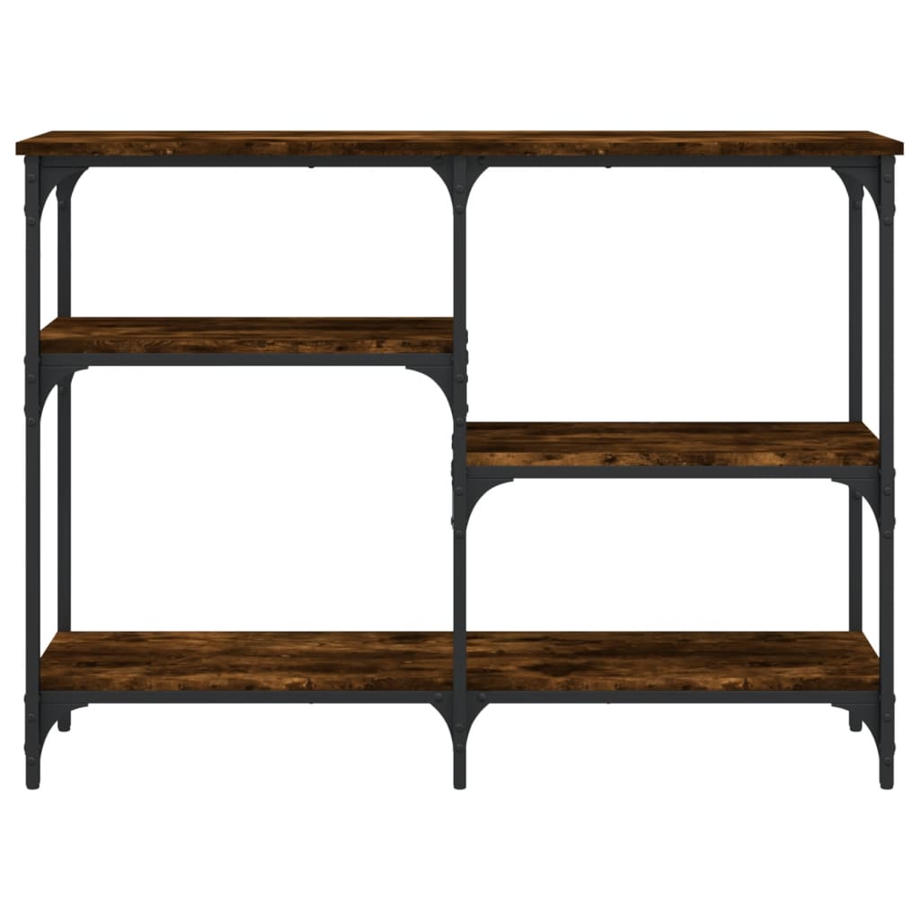 Table console chêne fumé 102x29x75 cm bois d'ingénierie - XIOS