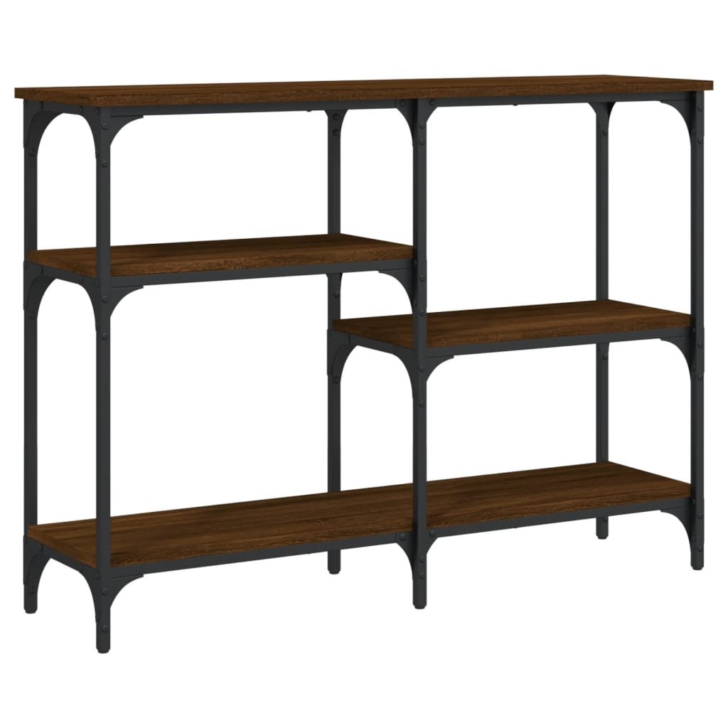 Table console chêne marron 102x29x75 cm bois d'ingénierie - XIOS
