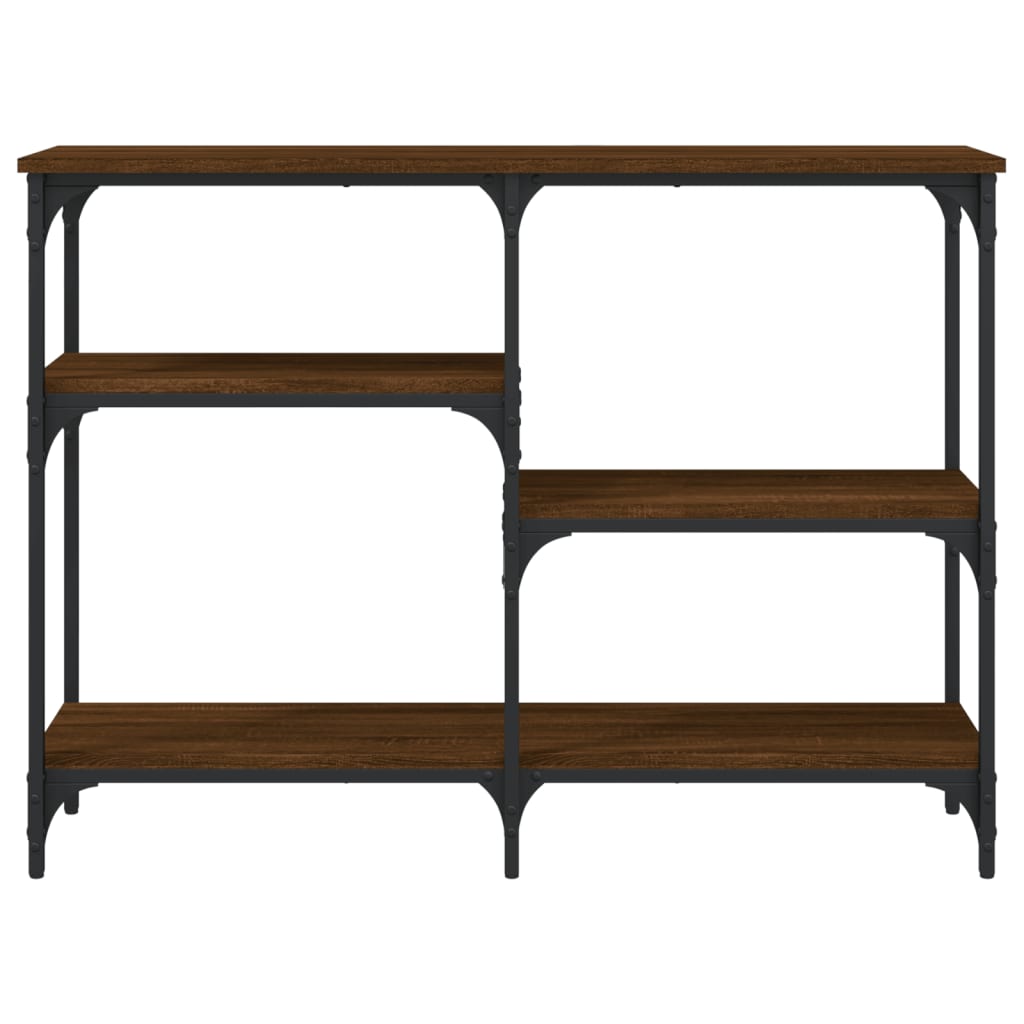 Table console chêne marron 102x29x75 cm bois d'ingénierie - XIOS