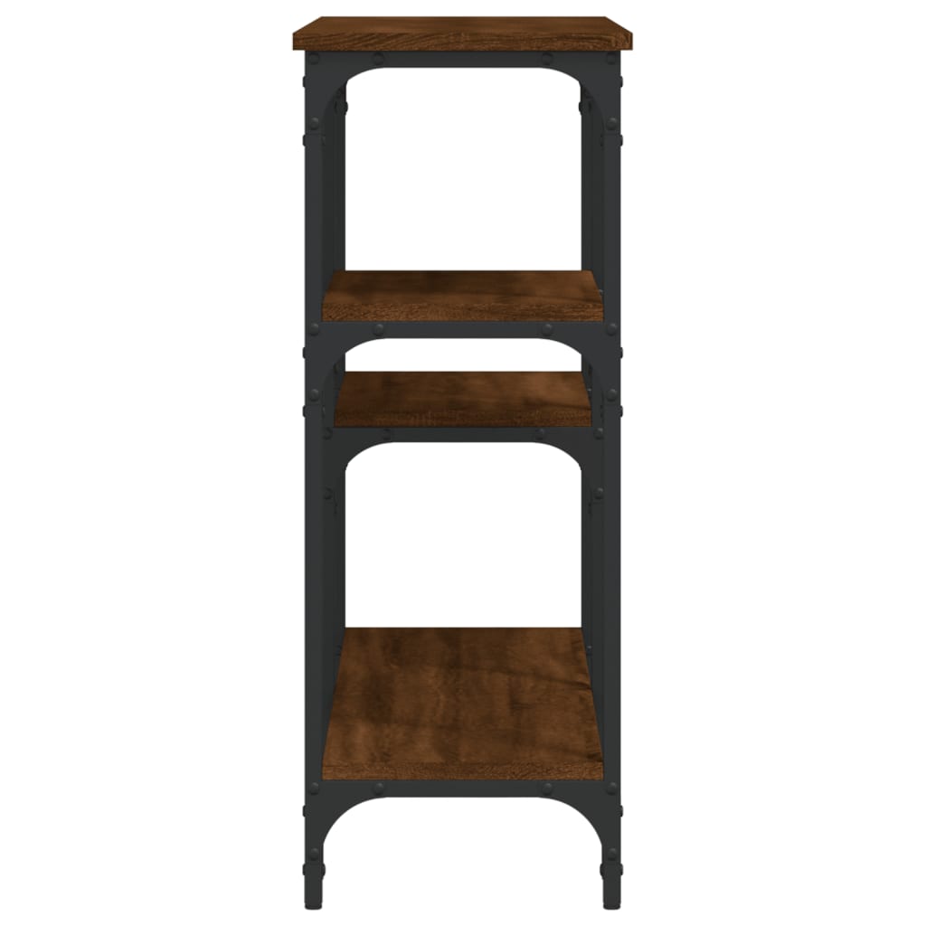 Table console chêne marron 102x29x75 cm bois d'ingénierie - XIOS