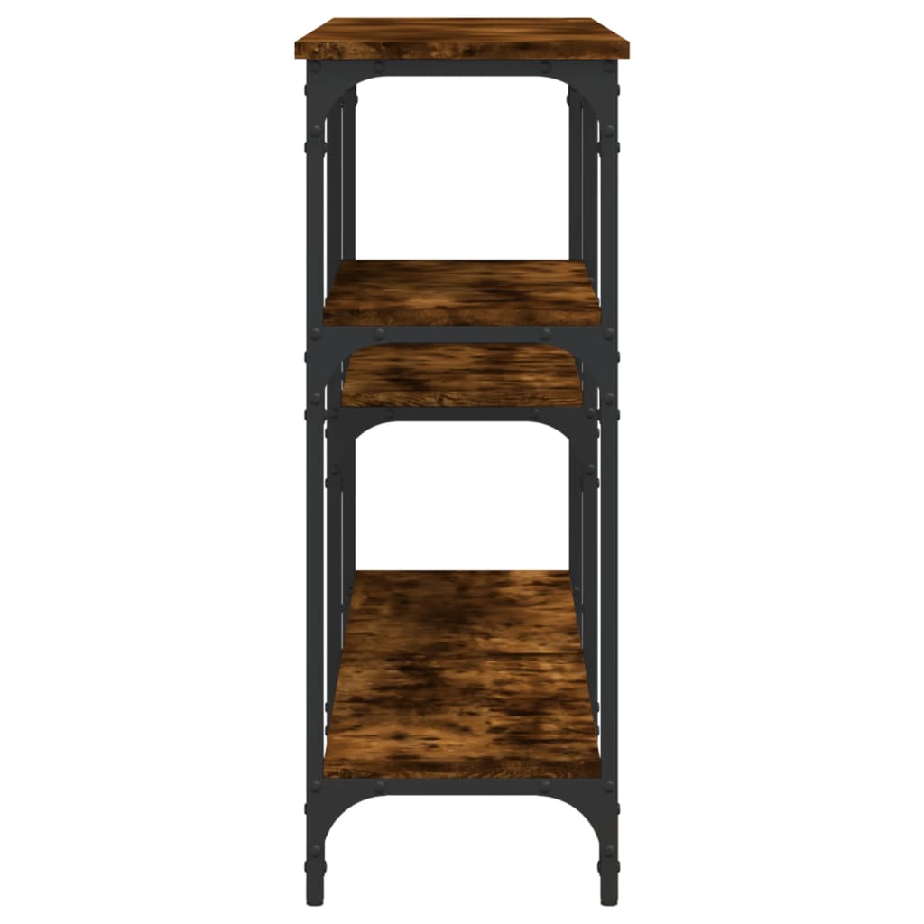 Table console chêne fumé 160x29x75 cm bois d'ingénierie - XIOS