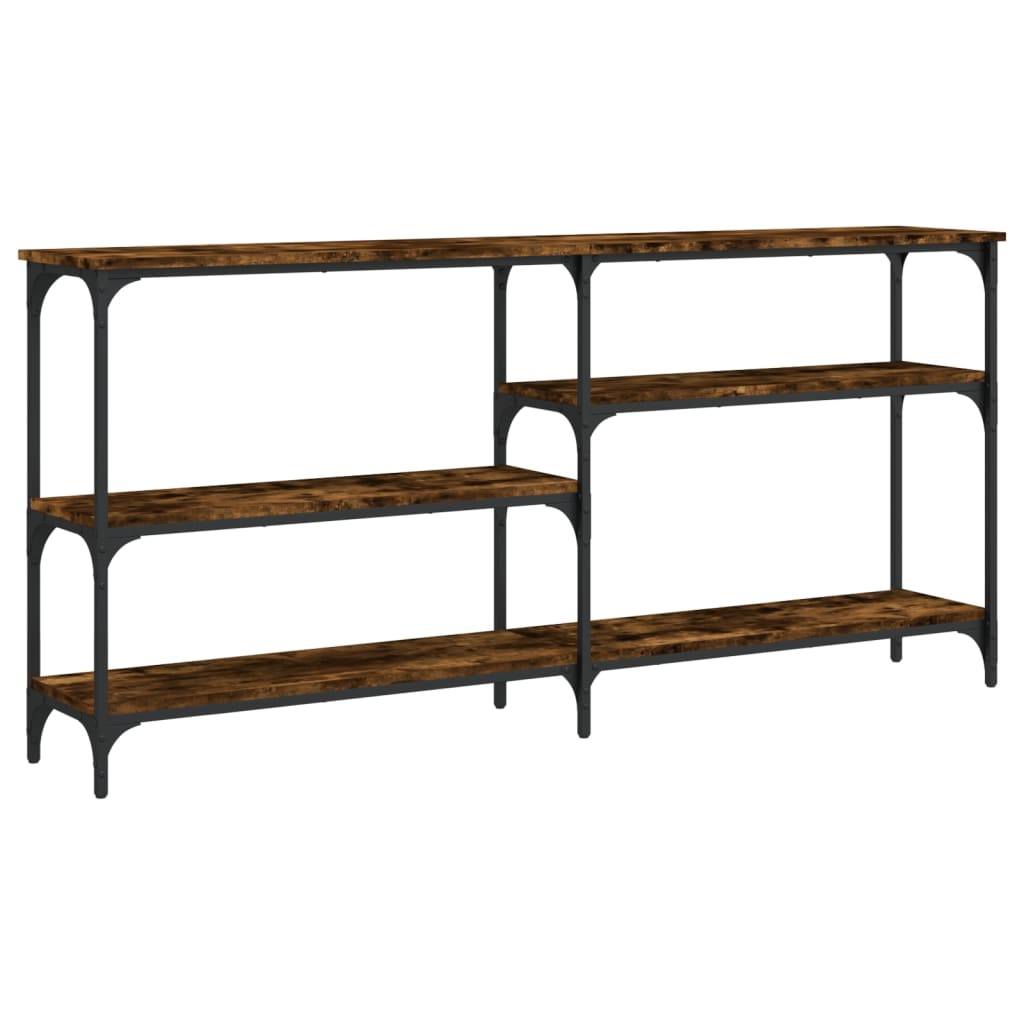 Table console chêne fumé 160x29x75 cm bois d'ingénierie - XIOS