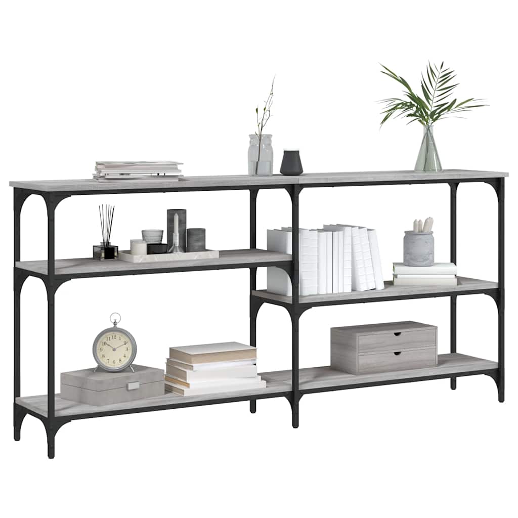 Table console sonoma gris 160x29x75 cm bois d'ingénierie - XIOS