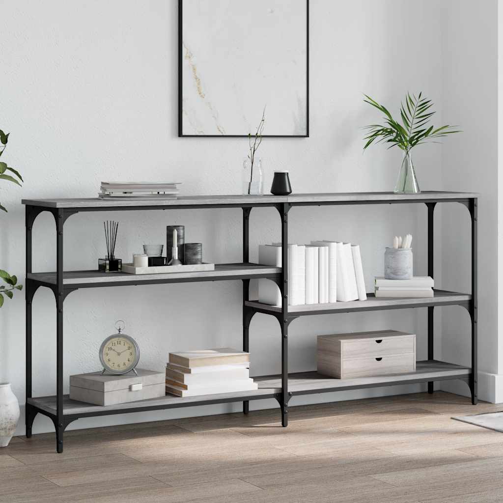 Table console sonoma gris 160x29x75 cm bois d'ingénierie - XIOS