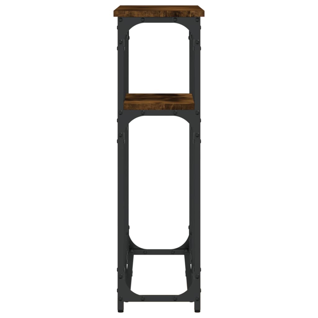 Table console chêne fumé 90x22,5x75 cm bois d'ingénierie - XIOS