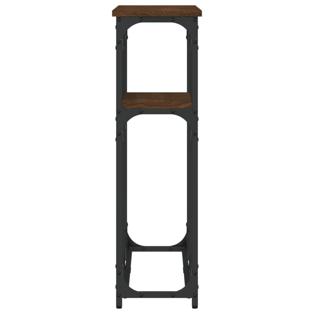 Table console chêne marron 90x22,5x75 cm bois d'ingénierie - XIOS