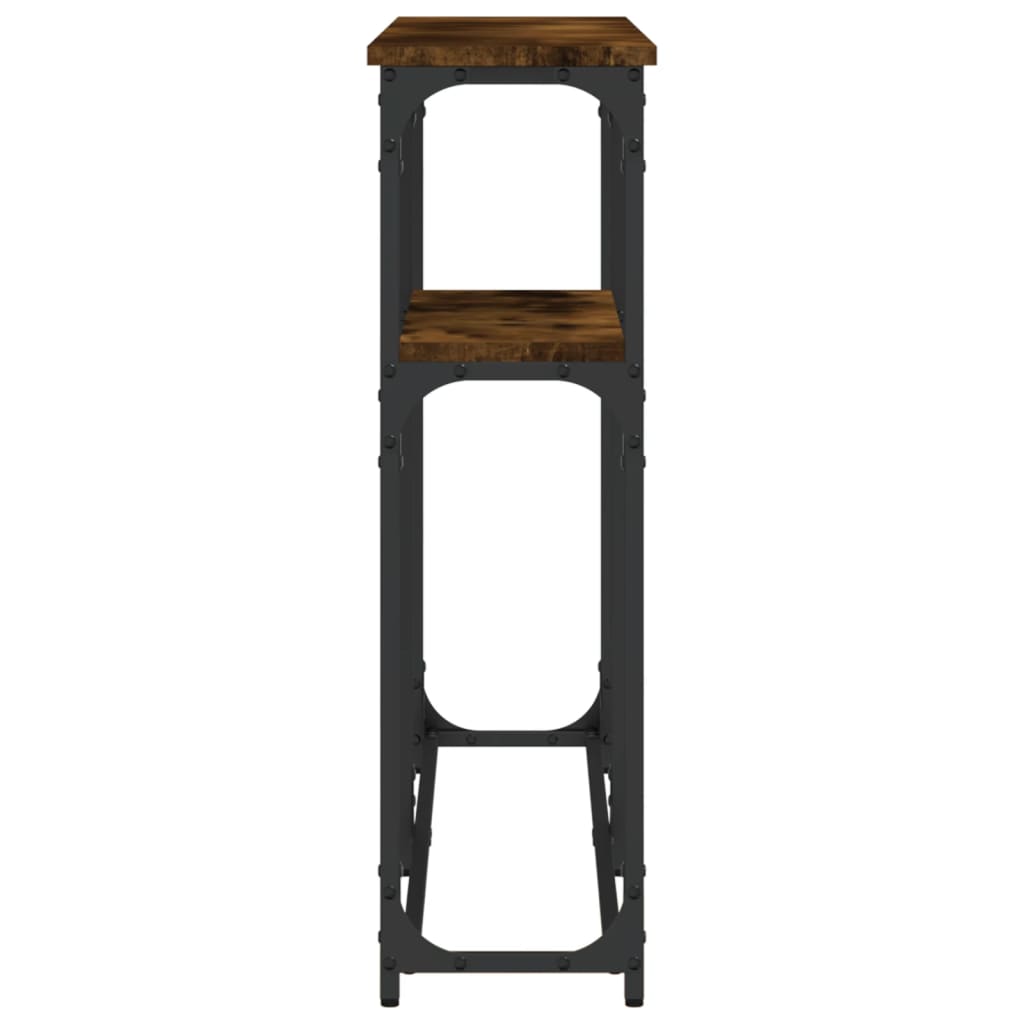 Table console chêne fumé 145x22,5x75 cm bois d'ingénierie - XIOS