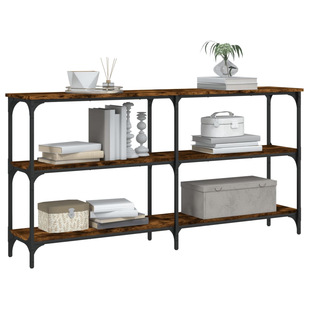 Table console chêne fumé 150x29x75 cm bois d'ingénierie - XIOS