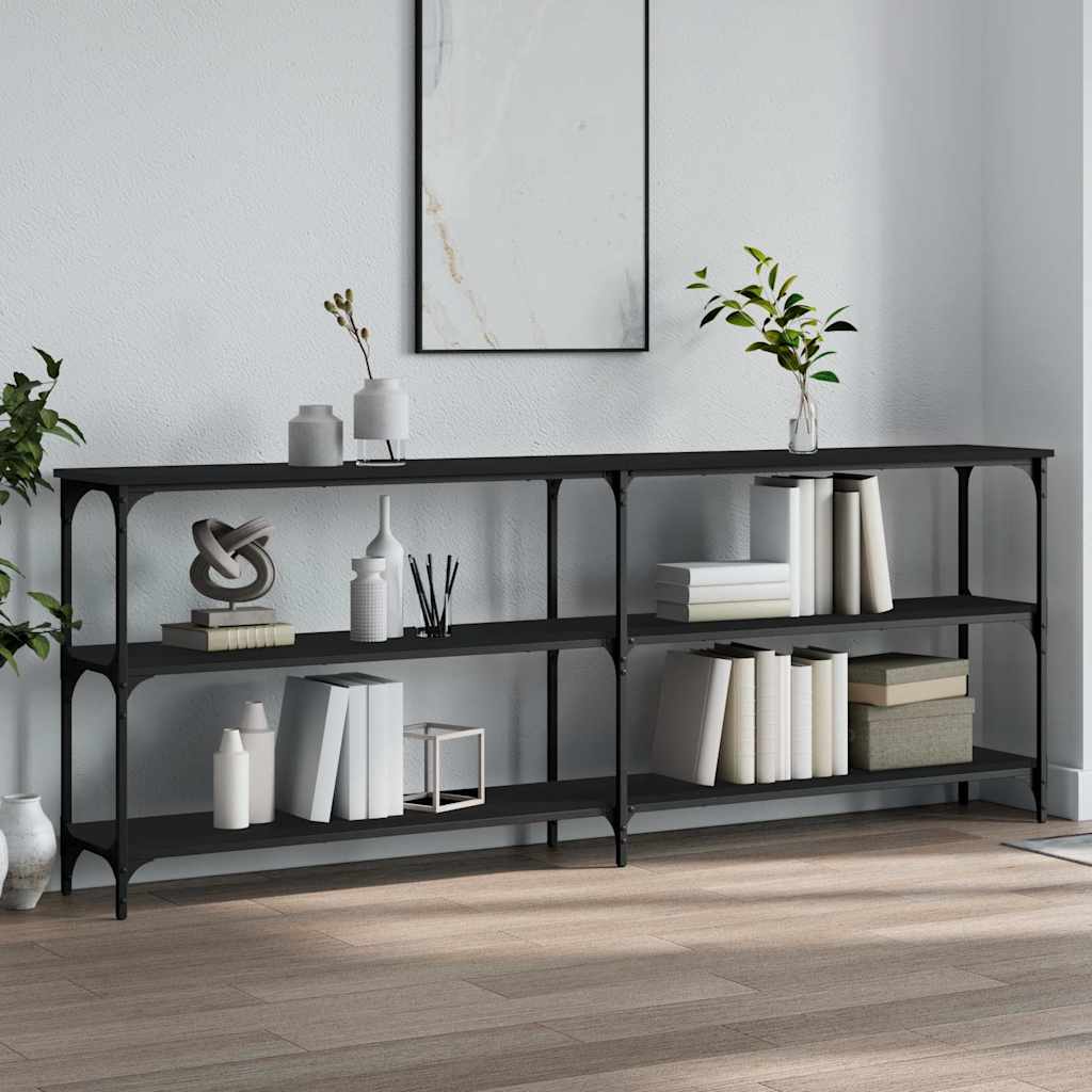 Table console noir 200x29x75 cm bois d'ingénierie - XIOS