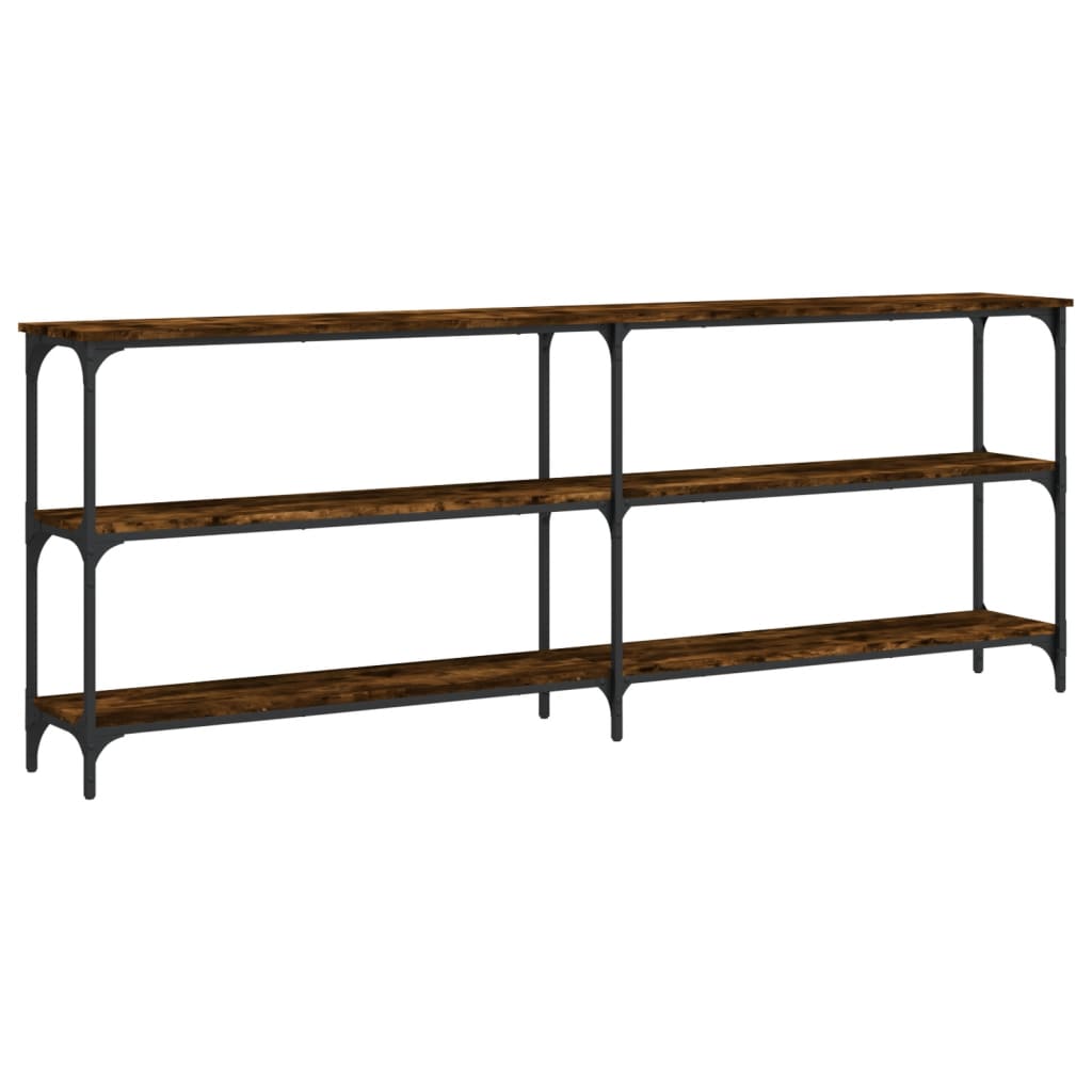 Table console chêne fumé 200x29x75 cm bois d'ingénierie - XIOS