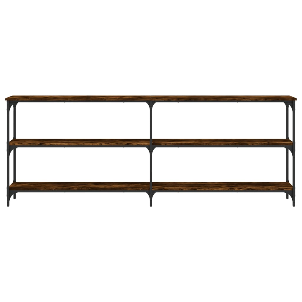 Table console chêne fumé 200x29x75 cm bois d'ingénierie - XIOS