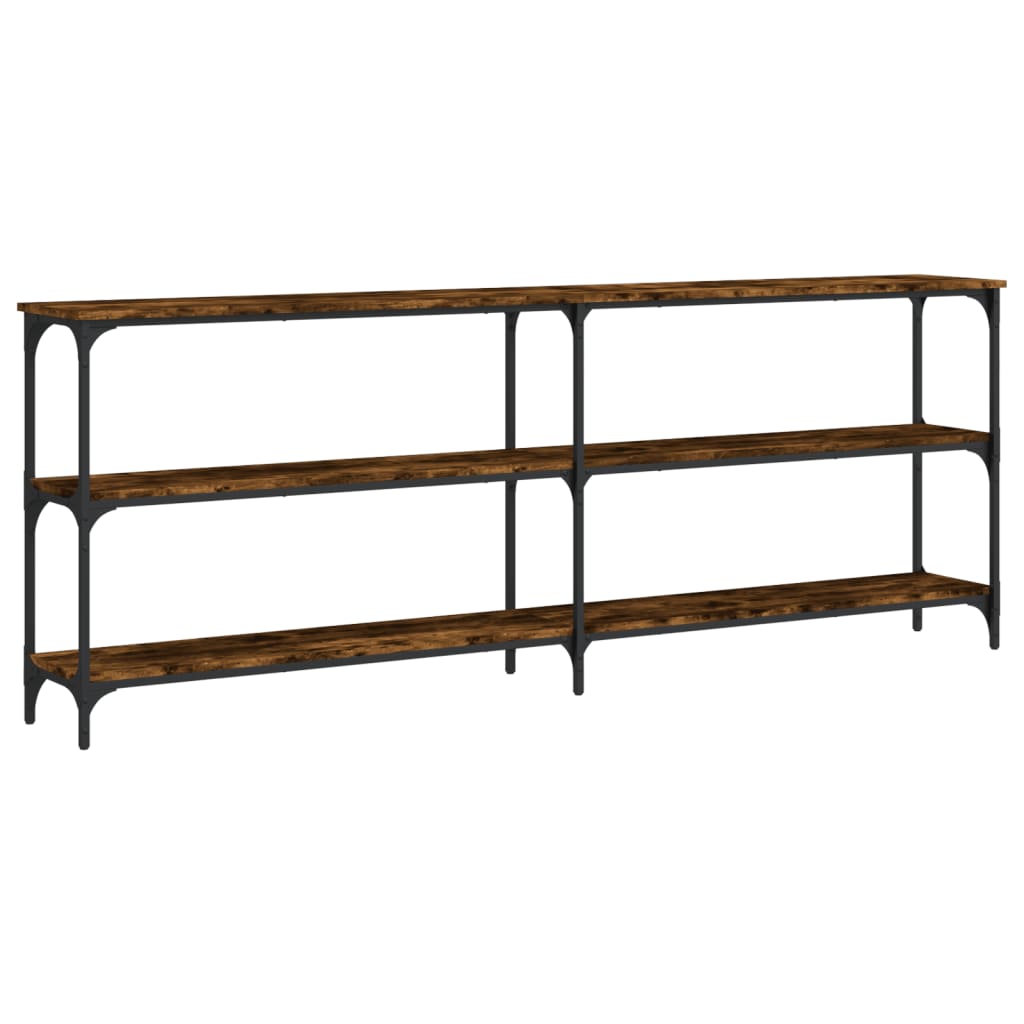 Table console chêne fumé 200x29x75 cm bois d'ingénierie - XIOS