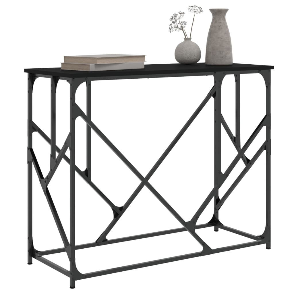 Table console noir 100x40x80 cm bois d'ingénierie - XIOS