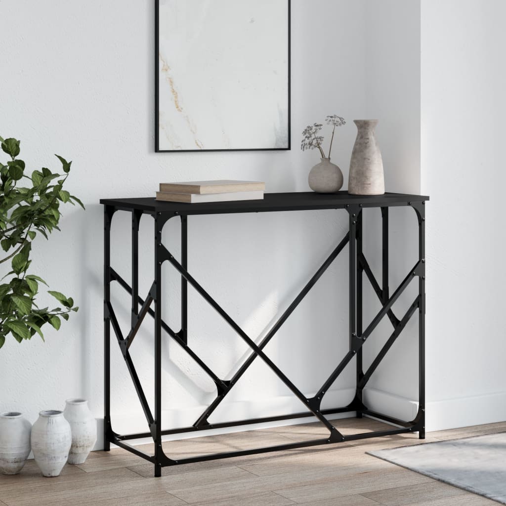 Table console noir 100x40x80 cm bois d'ingénierie - XIOS