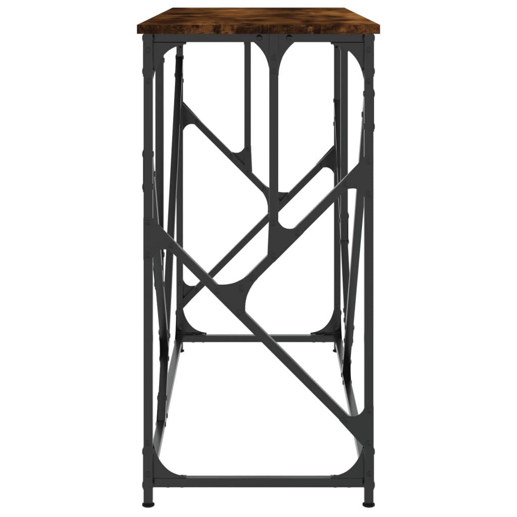Table console chêne fumé 100x40x80 cm bois d'ingénierie - XIOS