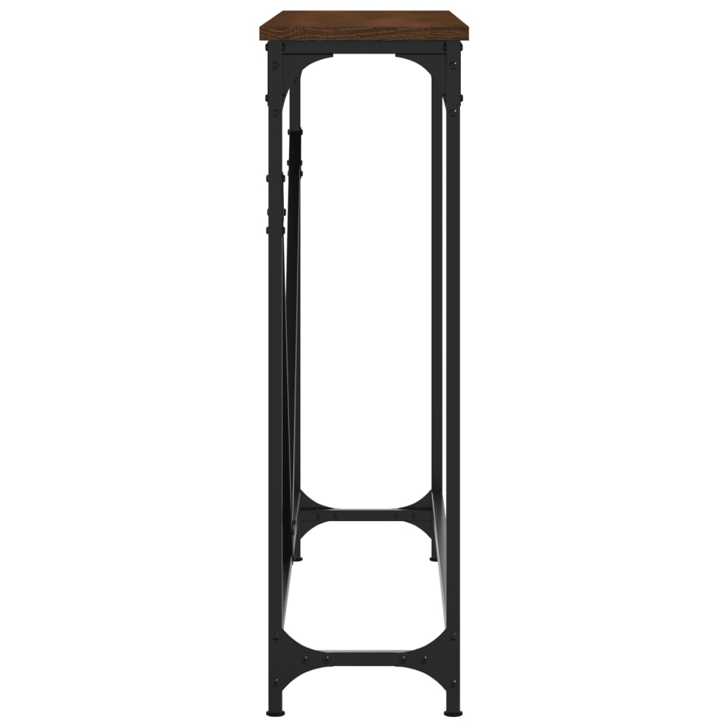 Table console chêne marron 102x22,5x75 cm bois d'ingénierie - XIOS