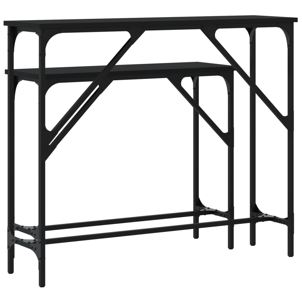 Tables console 2 pcs noir bois d'ingénierie - XIOS