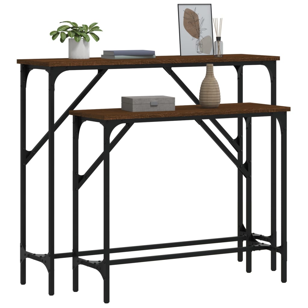 Tables console 2 pcs chêne marron bois d'ingénierie - XIOS