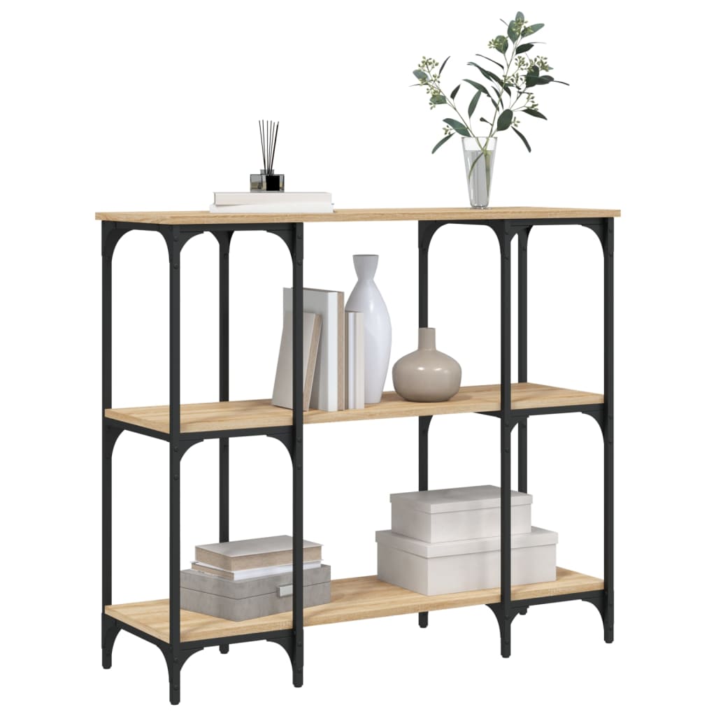 Table console chêne sonoma 102x35x90 cm bois d'ingénierie - XIOS