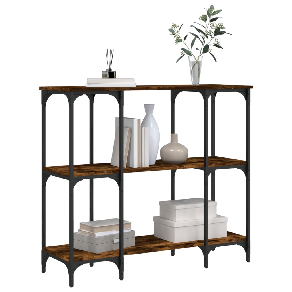 Table console chêne fumé 102x35x90 cm bois d'ingénierie - XIOS