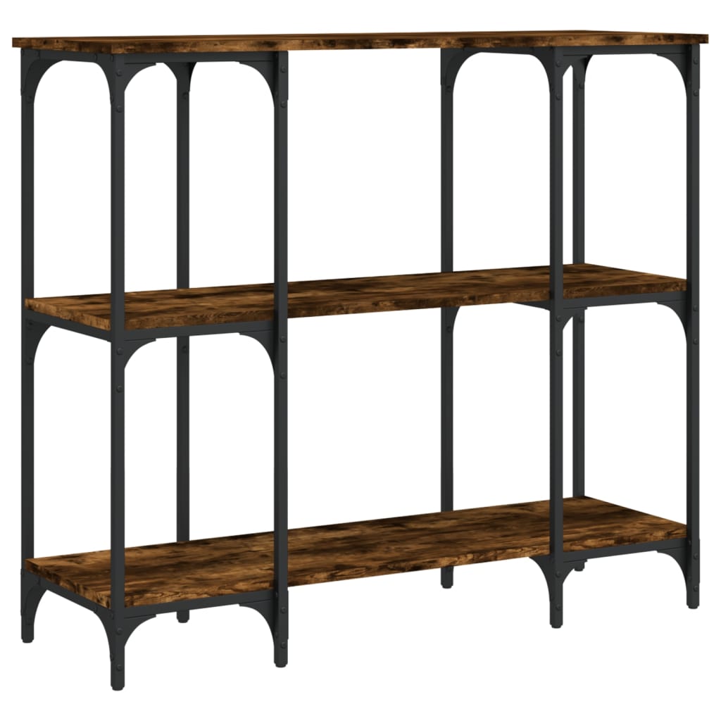 Table console chêne fumé 102x35x90 cm bois d'ingénierie - XIOS