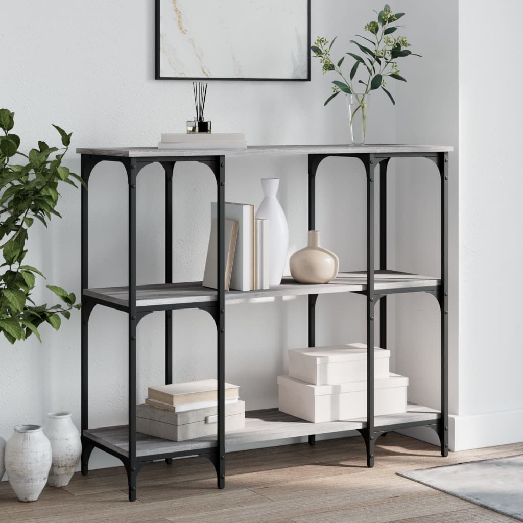 Table console sonoma gris 102x35x90 cm bois d'ingénierie - XIOS