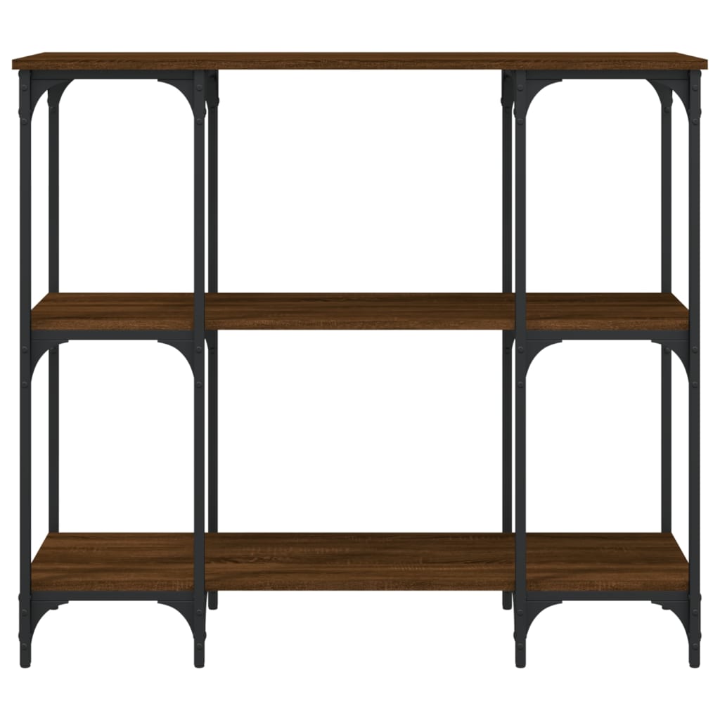 Table console chêne marron 102x35x90 cm bois d'ingénierie - XIOS