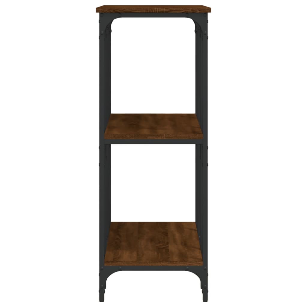 Table console chêne marron 102x35x90 cm bois d'ingénierie - XIOS