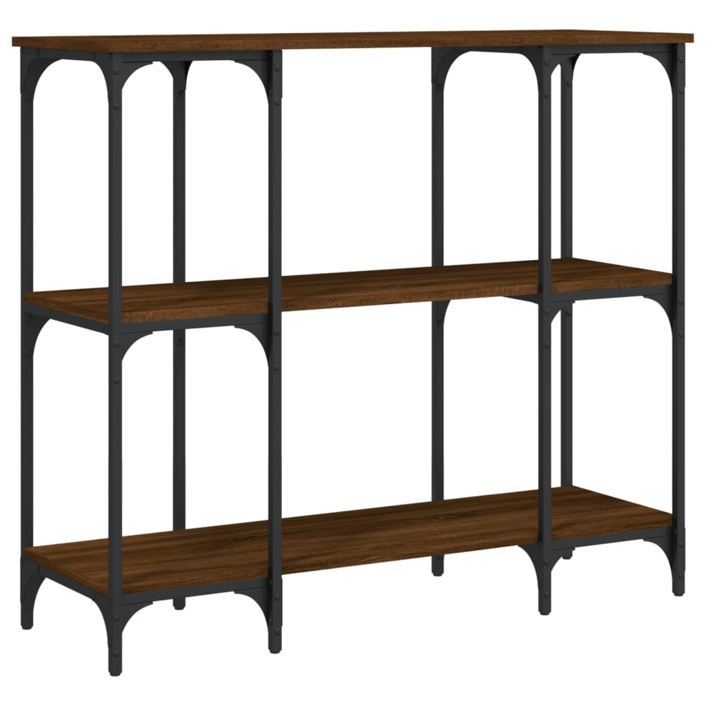 Table console chêne marron 102x35x90 cm bois d'ingénierie - XIOS