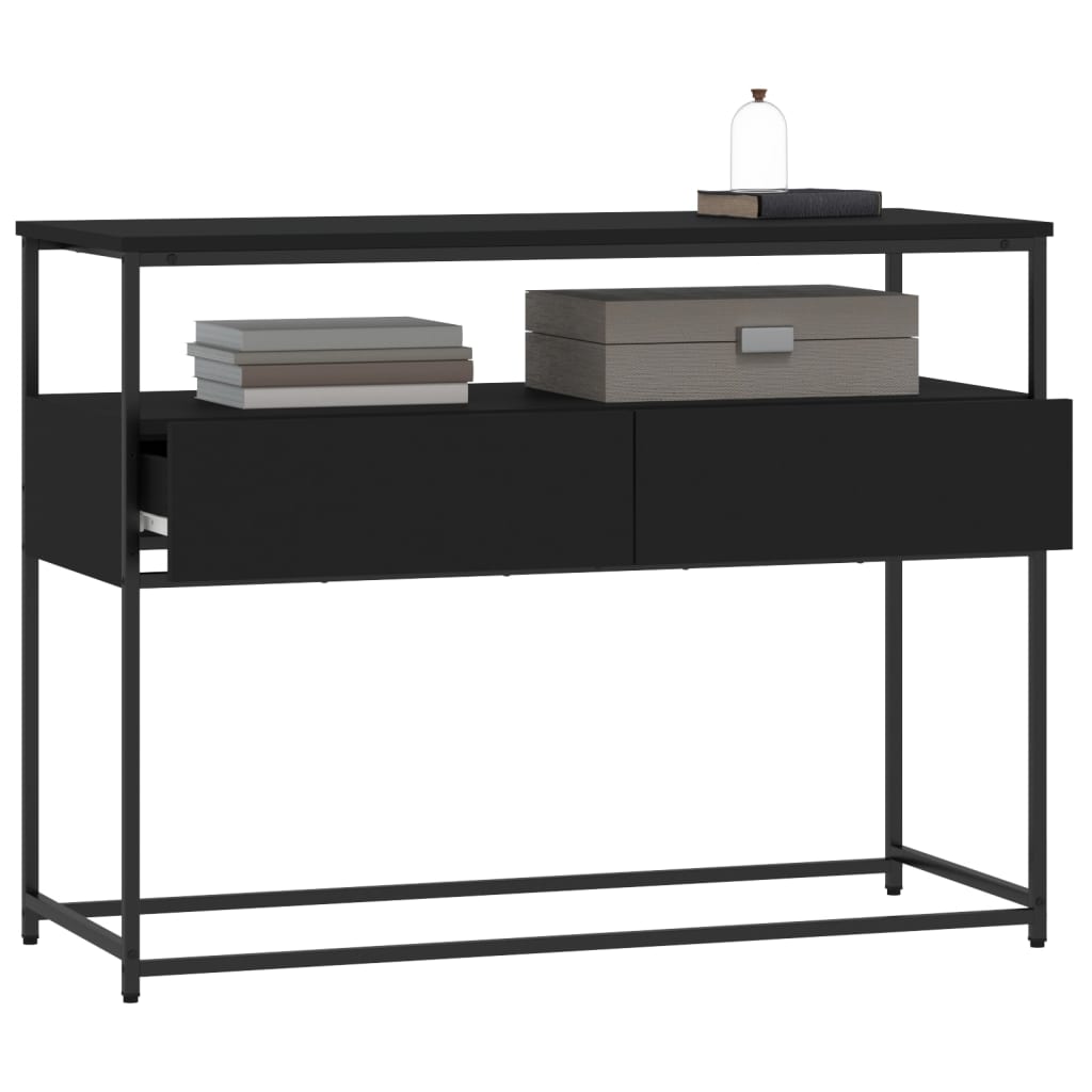 Table console noir 100x40x75 cm bois d'ingénierie