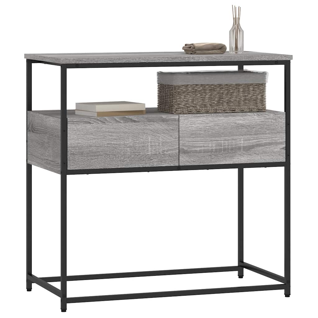 Table console sonoma gris 75x40x75 cm bois d'ingénierie - XIOS