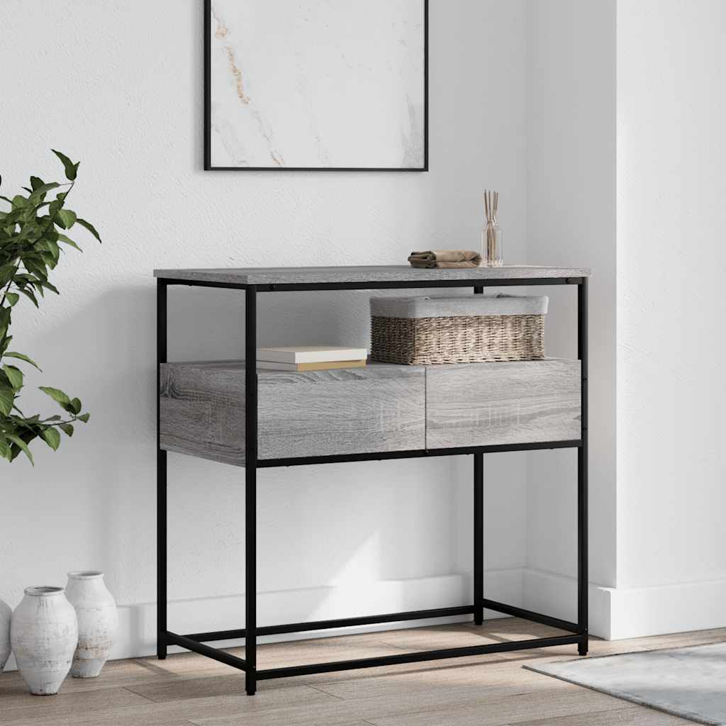 Table console sonoma gris 75x40x75 cm bois d'ingénierie - XIOS