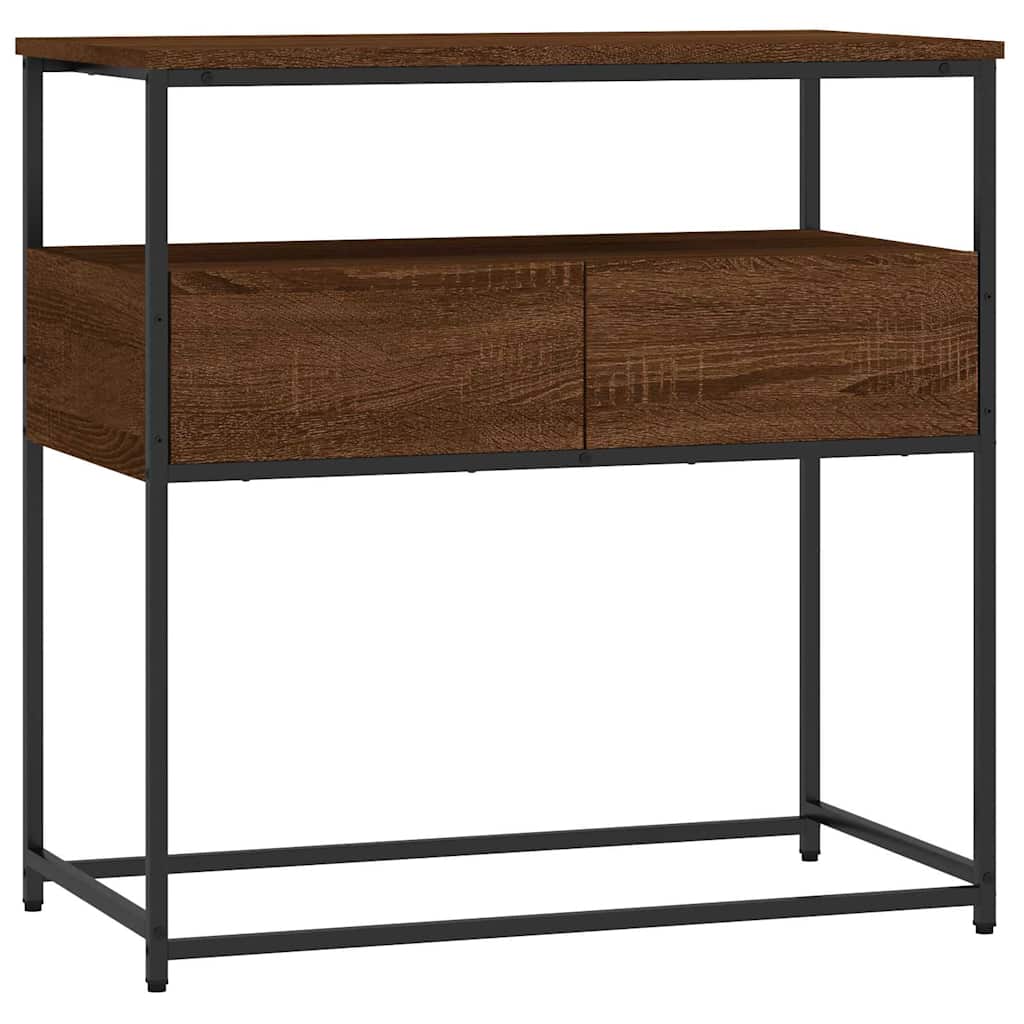 Table console chêne marron 75x40x75 cm bois d'ingénierie - XIOS