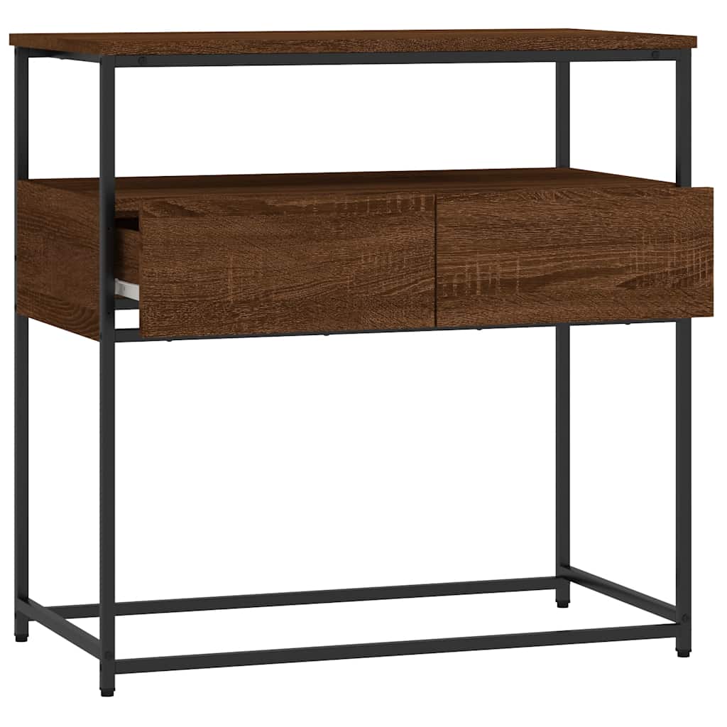 Table console chêne marron 75x40x75 cm bois d'ingénierie - XIOS