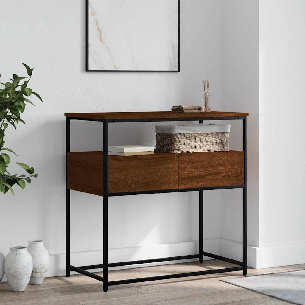 Table console chêne marron 75x40x75 cm bois d'ingénierie - XIOS